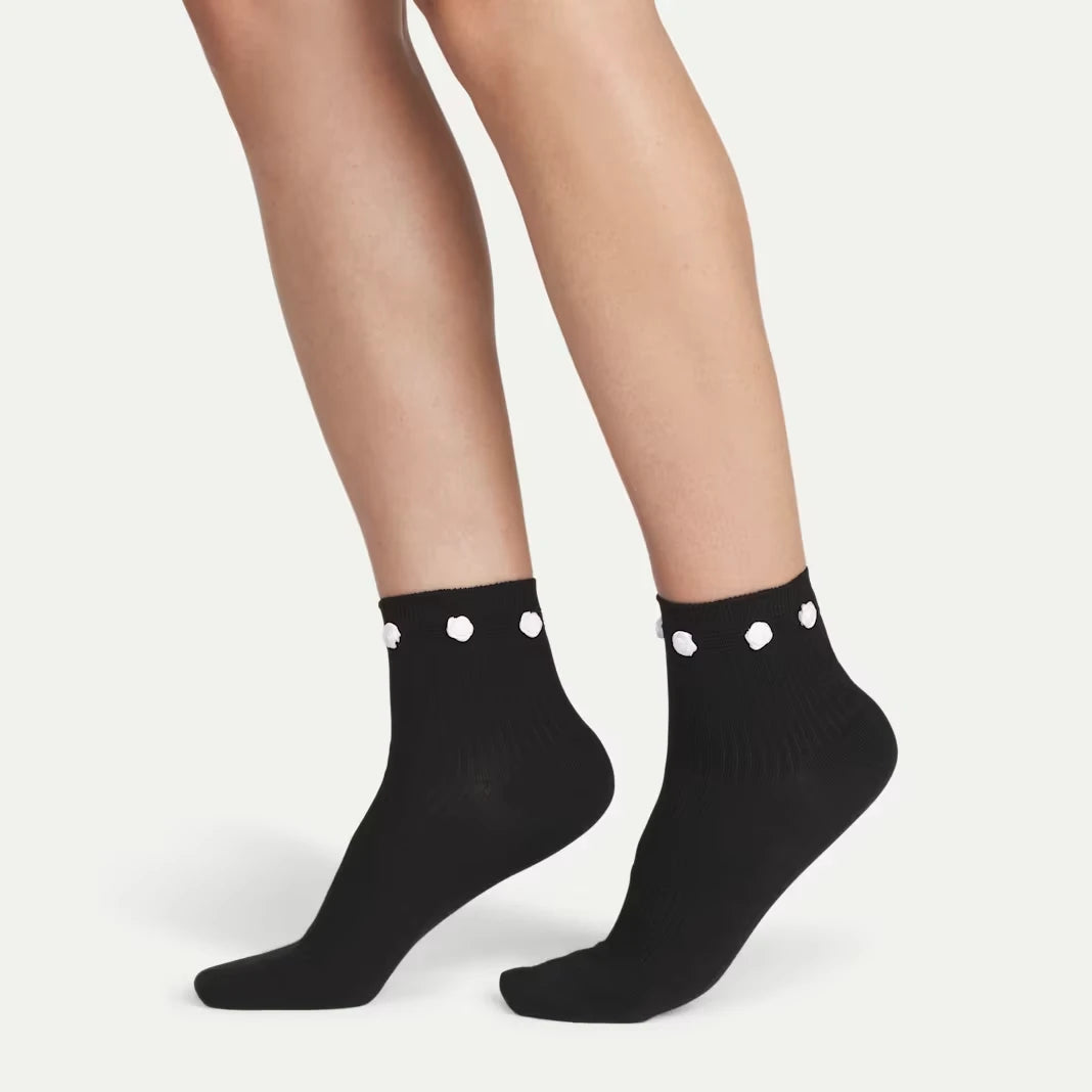 Women's Rosette True Rib Quarter Socks - US 1225