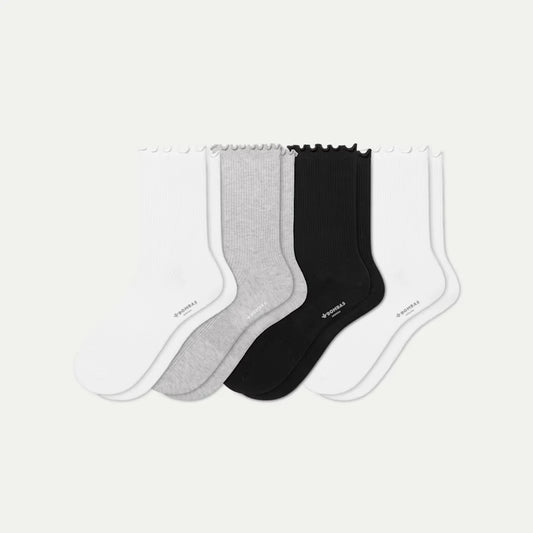 Women's Ruffle Rib Half Calf Sock 4-Pack - US 3774