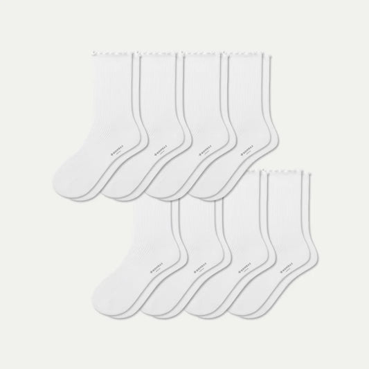 Women's Ruffle Rib Half Calf Sock 8-Pack - US 2768