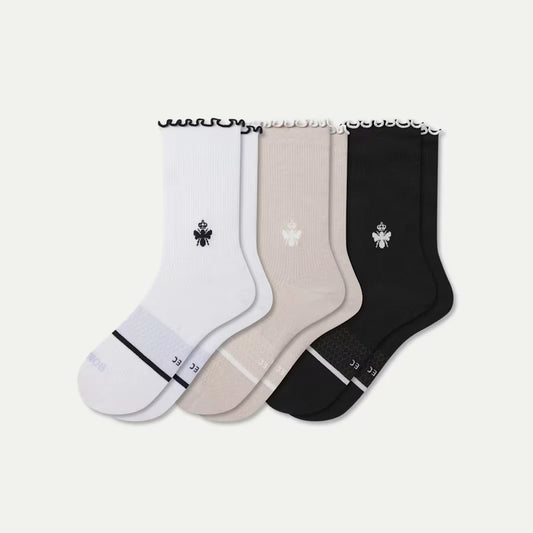 Women’s Ruffle Sport Half Calf Sock 3-Pack - US 3058