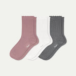 Women's Scallop Half Calf Sock 3-Pack - US 1202