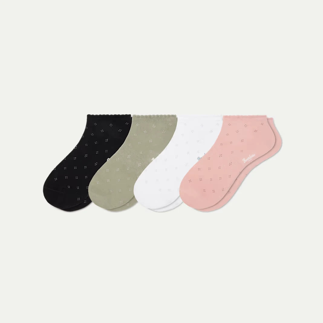 Women’s Scallop Lightweight Ankle Sock 4-Pack - US 2883