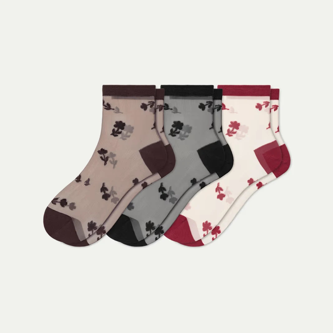 Women’s Sheer Quarter Sock 3-Pack - US 7302