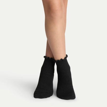 Youth Ruffle Rib Quarter Sock 4-Pack - US 6564