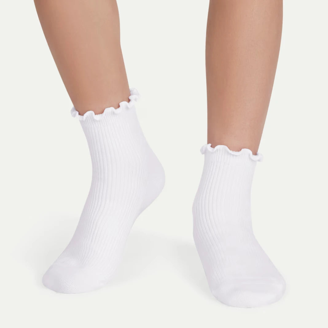 Youth Ruffle Rib Quarter Sock 4-Pack - US 6564