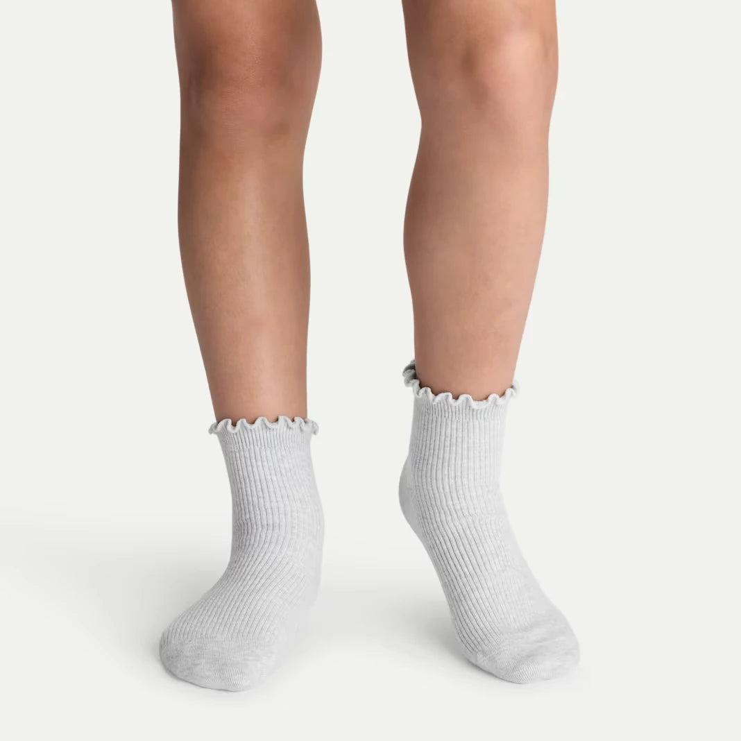 Youth Ruffle Rib Quarter Sock 4-Pack - US 6564